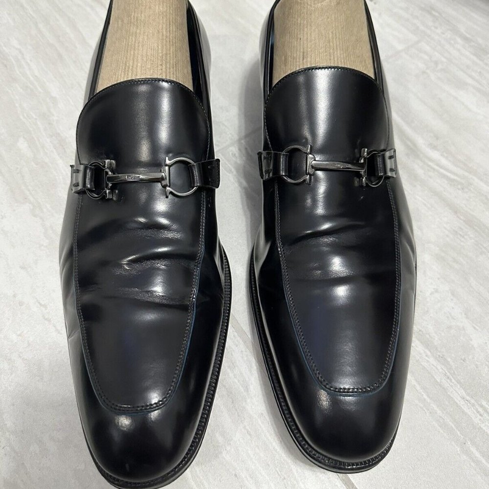 Salvatore Ferragamo Men’s Black (w/ blue trim) Loafers Size 12 - HOT